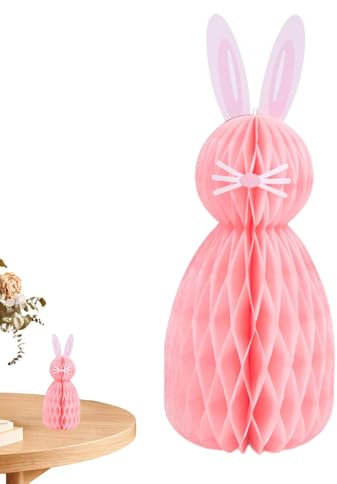 Papierkugel-Hängehase | 20 cm/7,8 Zoll Papierkugel-Osterhase - Kaninchen Ostern Hängende Wabe, Papierkammdekorationen, Einfach Zu Verwendendes Osterhasen-Themen-Dekorzubehör Für Zuhause