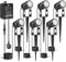 HIBOITEC Dimmbar Gartenstrahler mit Transformator, 16M Fotosensor Gartenbeleuchtung mit Strom, 2000K Wasserdicht Garten Led Beleuchtung Warmes Licht, Timer Gartenlampen für Haus Hof Pflanzen