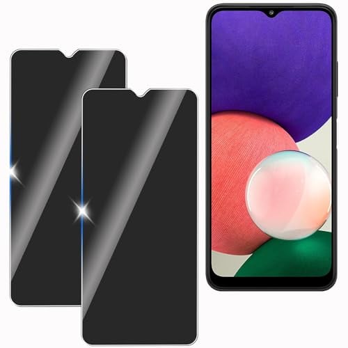 KULAIKE 2 Stück Sichtschutz für Samsung Galaxy A22 5G, Anti-Spähen Privatsphäre Schutzfolie,Anti-Spy Panzer Schutz Glas Folie,Blickschutzfolie, 9H Härte, Anti-Kratzer, Stoßfest
