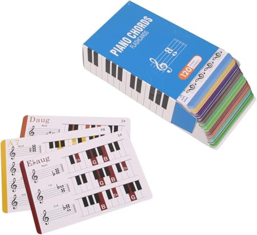 Karteikarten Mit 88 Tasten, Akkorde auf dem Klavier Für Klavierakkorde 120 Akkorde Klavierkarte 20 Stücke Akkorde Karte Musik Pädagogisches