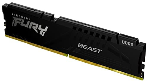 Kingston Fury Beast Negro DDR5 32GB 5600MT/s CL40 DIMM Memoria Gamer para Ordenadores de sobremesa Módulo único AMD Expo e Intel XMP - KF556C40BB2-32