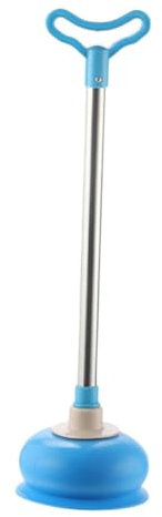 Lurrose Stantuffo a Manico Lungo per WC Blu, Strumento per Sturare Scarichi Domestici Ventosa in Gomma Grande e Removibile, Leggero e Facile da Pulire, per Bagno e Pulizia Rapida