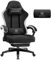 GTPLAYER Chaise Gaming Bureau Ergonomique Fauteuil Gaming Leathaire, accoudoir inclinable, avec Repose-Pieds Noir-Blanc