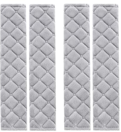 RVYEIOP 4 Stück gurtpolster Kinder, Universal-Soft-gurtpolster, Velours-Material (grau, 27 cm).