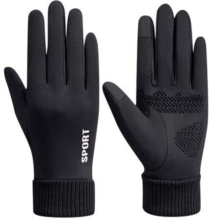 Mayoii Fahrradhandschuhe Damen Winter – Warme Winterhandschuhe Damen Winddicht & Wasserdicht, Touchscreen Radsporthandschuhe mit Rutschfestem Silikon für Radfahren, Autofahren & Outdoor (Schwarz)