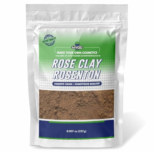 MYOC Rose Clay – Pure Natural Cosmetic Grade | Ideal for DIY Face Masks, Soaps, Scrubs & Cosmetic Formulations | 227 g (8 oz)