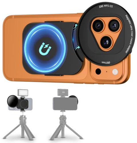 67mm Telefono Lens Filter Adapter per iPhone17 16 15 14 Pro Max Plus Air, Magnetico per Filtro Obiettivo con Attacco da 1/4-20 e Slitta a Freddo Estraibile per Adattarsi al 17 Pro Max