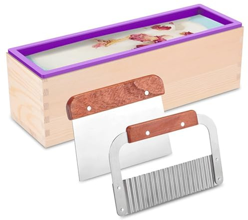BDHI Loaf Soap Making Supplies Kit DIY Soap Making Supplies with with Stainless Steel Wavy Scraper and Plastic Straight Cutter(Y376-2)