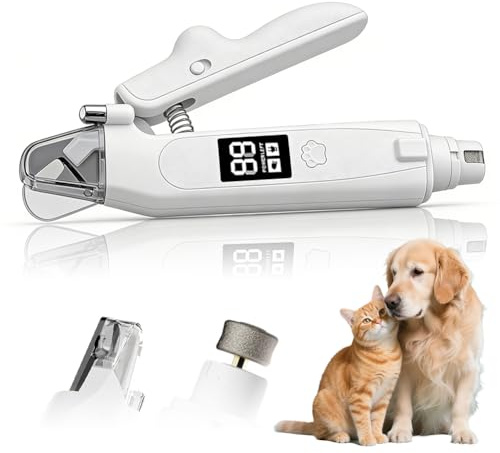 Peelanmall Lichtschere Profi –2-in-1 Krallenschere mit LED,Bildschirm,Für Sichere Pfotenpflege Ohne Angst,Spritzschutz,Leise,Ultrascharfe Klingen,Integrierter Auffangbehälter