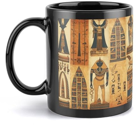 Ancient Egypt Tribe Series Mug with Picture Stylish Personalized Coffee Mug Sublimation Blank Ceramic Coffee Mug 12oz Large Novelty Tea Cup with Handle Custom Coffee Cup for Men Women