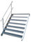 Stahltreppe Industrietreppe Aussentreppe Treppe 7 Stufen-Breite 70cm Variable Geschosshöhe 100-140cm mit einseitigem Geländer