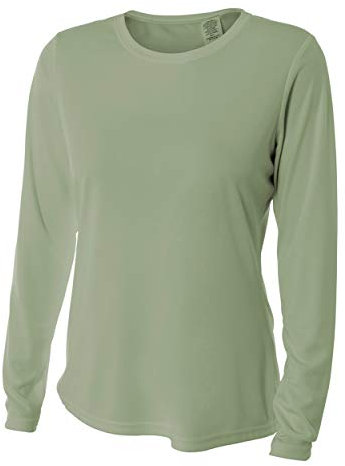 A4 Long Sleeve Cooling Performance Crew Olive M, Oliv/Blatt für mich (Leaf It to Me), Mittel