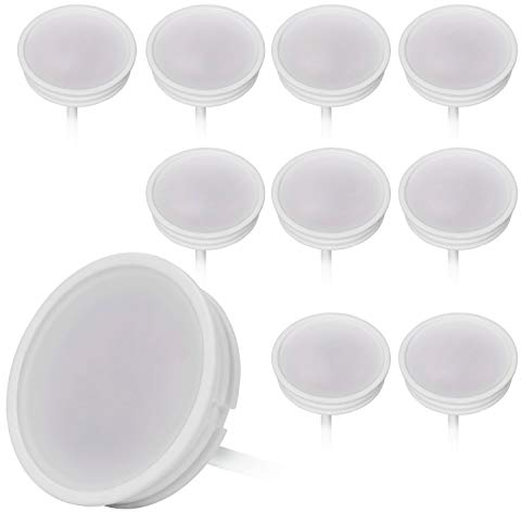 HCFEI 10x LED Modul flach Dimmbar 230V 3W für Einbaustrahler MR16 Warmweiß 3000K Ersatz GU10 Ø 50mm Einbauramen Leuchtmittel
