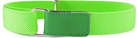 Ladeheid Kinder Gürtel Ohne Schnalle Elastischer Kindergürtel für Jungen und Mädchen 0-15 Jahre 32-90 cm P15 (Neon Grün/Grün, 5-12 Jahre)
