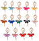 PandaHall 14Pcs Kristall Ballerina Charms Inlayd Strass Harz Ballett Tänzer Anhänger Hängen Große Anhänger Legierung Anhänger für Teen Frauen DIY Armband Halskette Schmuck Herstellung