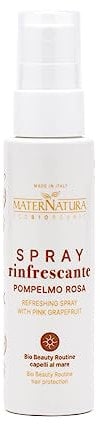 Maternatura, Spray Rinfrescante Viso, Corpo e Capelli al Pompelmo Rosa, Sensazione di Freschezza contro Afa e Caldo, Beauty Routine Capelli al Mare, Certificato Bio, Made in Italy - 100 ml