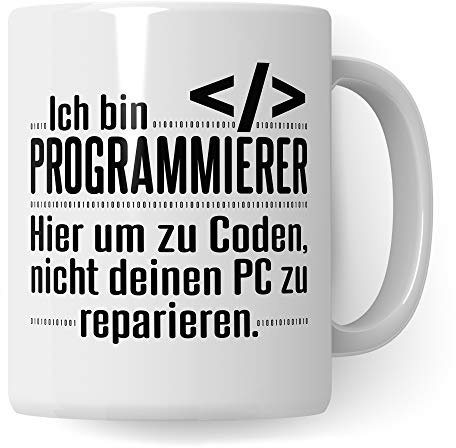 Pagma Druck Programmierer Tasse, Informatiker Geschenke IT Spruch, Programmieren Becher Informatik, Geschenkidee Entwickler, Kaffeetasse Softwareentwickler, Developer Programmer Kaffeebecher