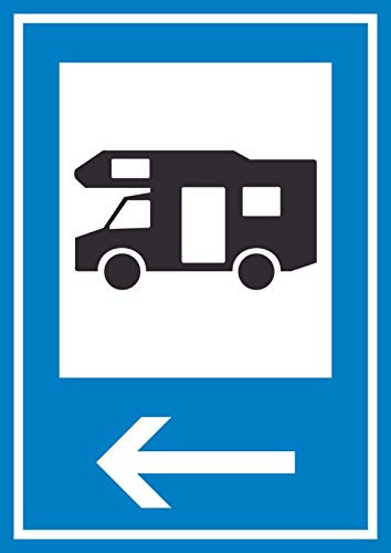 HB-Druck Campingplatz Wohnmobil Schild mit Pfeil Links A1 (594x841mm)