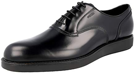 Prada Herren Schwarz gebürstetes Spazzolato Leder Business Schuhe 2EE300 B4L F0002 44 EU/UK 10