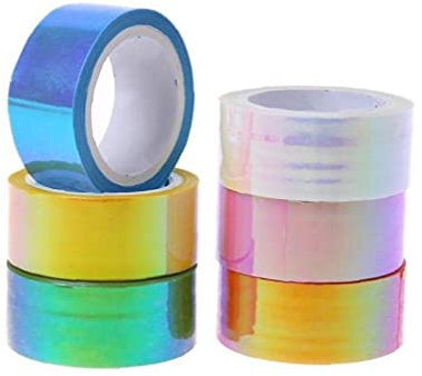 Onsinic 20pcs Scrapbooking Naspetto Ritmico Ginnastica Decorazione Olografica Prismatic Glitter Nastro Nastro Adesivo Autoadesivo