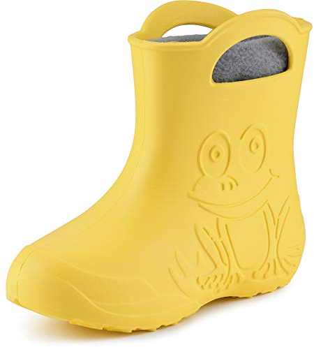Ladeheid Stivali Bambino e Bambina in Eva LA-CA-03 (Giallo/Grigio, 34/35 EU)