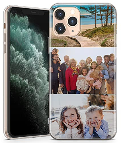 TULLUN Personalisierte Individuelle Collage Ihr Eigenes Bild Foto Brauch Soft Gel Schutzhülle Handy Hülle für iPhone Modelle - Collage mit 3 horizontalen Fotos - für iPhone 6 / 6s