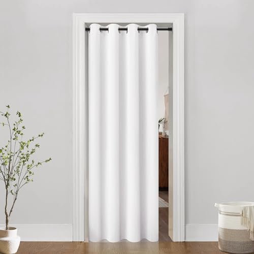 Grommet Door Curtain,Pure White,38 x 80 - 1 Panel