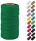 Binwat Natural Macrame Cotton Cord Twine String Colored Cotton Rope Yarn for DIY Crafts Knitting Plant Hangers Christmas Wedding Decor (Green, 2mmx100m)