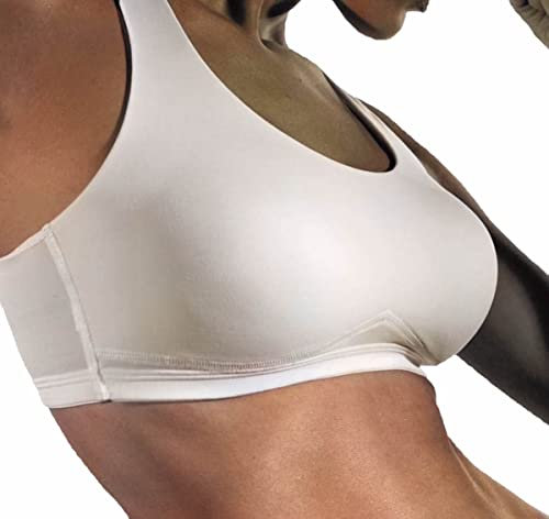 GIOS 2 Pezzi Reggiseno Donna Jump Sportivo con Schiena a Vogatore - Coppe Foderate. Bianco XL