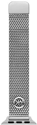 Michael Kors Armband kompatibel mit Apple Watch, 38/40/41 mm:42/44/45/49 mm20 mm Silber Edelstahl Mesh, MKS8054E