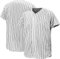 Baseball-Trikot für Damen und Herren, Baseball-Shirts für individuelle Knopfleiste, Hipster-Hip-Hop-Sportuniformen, Weiß-Schwarz gestreift, XX-Large