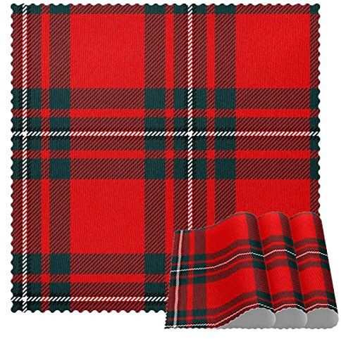 Ren Schottisches Plaid Tischsets, 4er-Set, Tischsets für Esstische, 30,5 x 30,5 cm, rutschfeste, hitzebeständige Tischsets für den Küchentisch