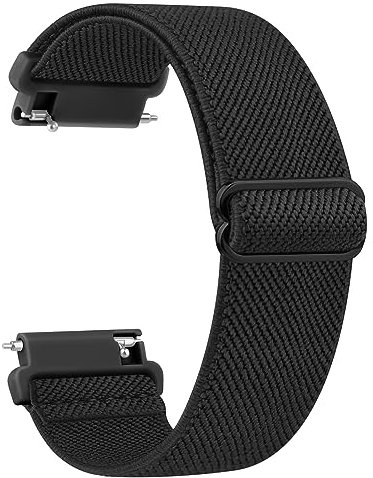 Wanme Nylon 20mm Uhrenarmbänder, Schnellverschluss Armband, Atmungsaktives Geflochtenes Ersatzbänder, Verstellbares Armbänder, Sport Ersatzarmband für Damen Herren, Schwarz