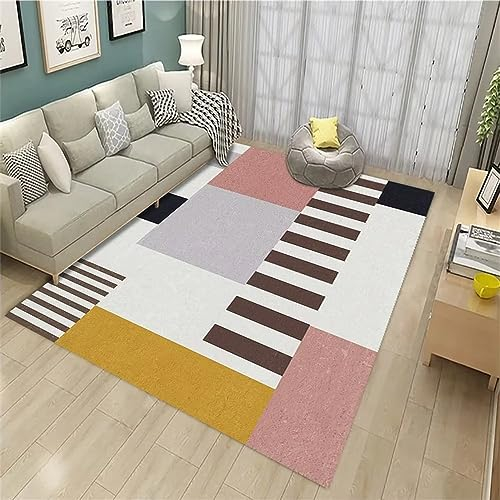 RUGMRZ Bodenbelag Balkon Deko Teppich Geometrisches Raster vorzimmer Teppich Mehrfarbig kleines Kinderteppich Klein bodenbelag Balkon deko Teppich Kitchen rug50x80CM