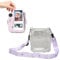Clear Case for Fuji Instax Mini 12, Instant Camera Case PC Cover with Back Photos Pocket and Shoulder Strap for Fujifilm Instax Mini 12 (Purple)