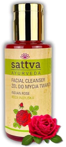 sattva AYURVEDA Sattva Gel nettoyant pour le visage hydratant à la rose indienne - Gel nettoyant doux pour le visage pour homme et femme - Sans SLES, parabène - 100 ml