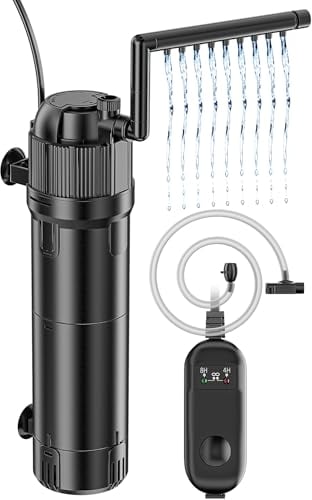 Forever Speed 5-in-1 UV Filtre intérieur Aquarium 8 Watt, Filtre pour Aquarium Réglable 650L/h pour Aquariums 100-300L