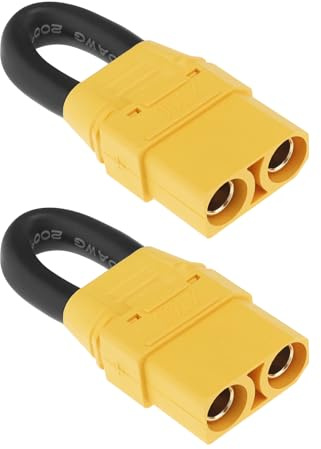 ECSiNG 2 Stück XT90 ESC-Buchse Kurzschlussstecker Bindestecker Schlaufenverbinder Doppelschaltung auf Einzelschaltung für RC Lipo Akku FPV Kurzschluss Stecker