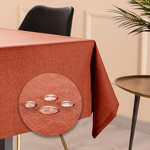 Tischdecke Outdoor Abwaschbar 100x140 Rot Gartentischdecke Tischdecken Wetterfest Wachstuchtischdecke Table Cloth Made in Italy für Den Außenbereich Tischtuch