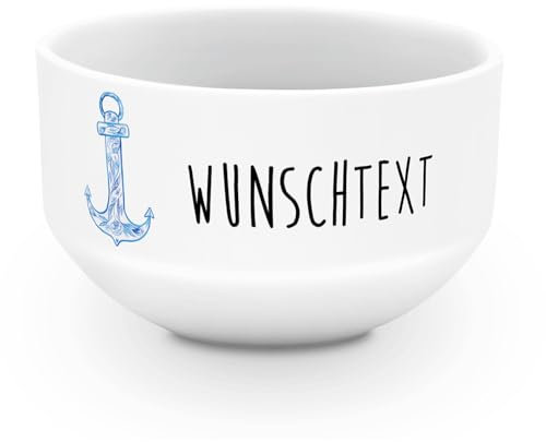 Mr. & Mrs. Panda Müslischale Anker Blau - Personalisierte Geschenke, Schüsseln, Lustige Sprüche, Suppenschüssel, Schüssel Personalisieren, Schale, Müslischüssel