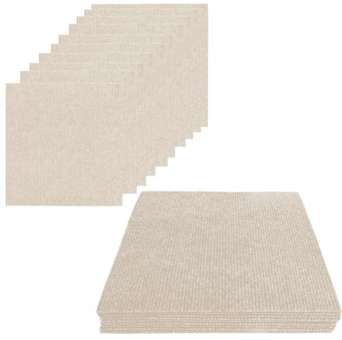 Lot de 10 carreaux de moquette 30 x 30 cm - Revêtement de sol autocollant en feutre aiguilleté - Bande antistatique antidérapante - En latex silencieux - Tapis carré à rayures pour bureau et commerce