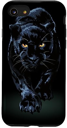 Black Panther Walking Toward Shadow – Geschenk für Wildkatzenliebhaber Hülle für iPhone SE (2020) / 7 / 8