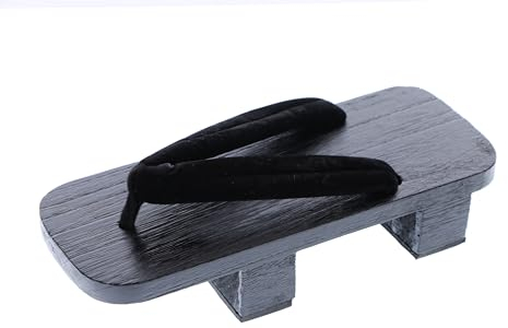 Kawaii-Story K-G-33-1 Pur Schwarz Holz Japan Geta Unisex Sandale mit Tabi Kimono Geisha Kendo Samurai (K-G-33-1 Pur, EU Schuhgrößensystem, Erwachsene, Herren, Numerisch, Breit, 38)
