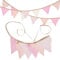 Wimpelkette Kinderzimmer Wimpelkette Stoff Aus 100% Musselin Stoff, Wimpelkette Rosa Girlande Kinderzimmer 1,9 M Musselin-Kranz, Geeignet Für Familienbetten,Kinderzimmer,Kinderbetten Und Kinderbetten