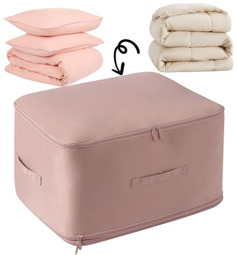 Organizer a compressione ultra salvaspazio, cubi espandibili per imballaggio, organizer per imballaggio, per risparmiare spazio, trapunte, vestiti, coperte, borse resistenti per traslochi (rosa, XL)