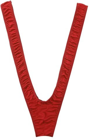Teckmond Mankini C-string pour homme Thong Micro Sous-vêtements Maillot de bain Plage Natation Costume Stretch Body Combinaison de fête, rouge, taille unique