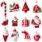 Zomiboo 24 Stücke Weihnachtsschmuck Set Weihnachtsmann aus Plastik Schneemann Stock Hut Stiefel Hängeschmuck Verschiedene Rote Weihnachtsbaumschmuck für Weihnachtsfeiern Heimdekoration