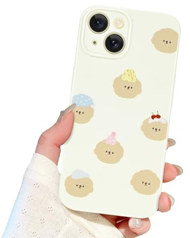 Newseego Lovely Dog Case Compatible for iPhone 15, Cute Print Styles Headband Puppy Pattern Design for Girls Women Phone Case Soft Slim TPU All-inclusive Lens Shockproof Cover for iPhone 15
