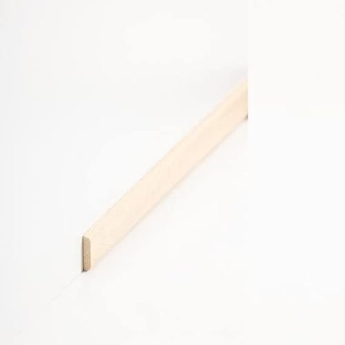 Abdeckleiste Massivholz 4 x 18 x 2000 mm Massivholz Abachi zum Kleben, Schrauben & Nageln Sockelleiste by PROVISTON 10 Meter | 5 Stück