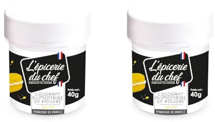 Epicerie du Chef Colorant Artificiel en Poudre Jaune 40 g (Lot de 2)